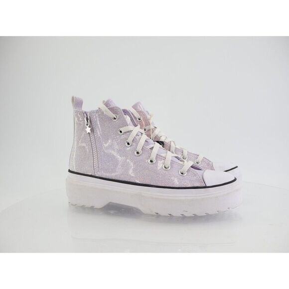 Converse Chuck Taylor All Star Lugged Lift Platform Size 7 Purple Glitter Chunky - Picture 1 of 13